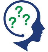 clipart of a head with question marks floating around in the head